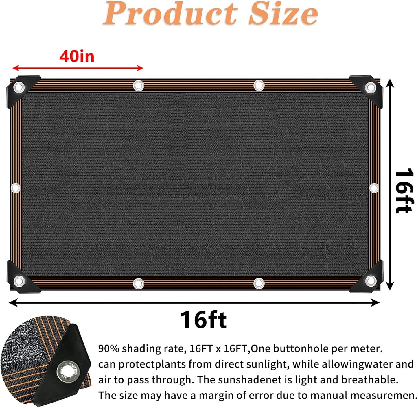 Shade Cloth 90% Sunblock Net for Garden Patio,Shade Sails -for Plants Greenhouse Outdoor Pergola Lawn Swimming Sun Protection Screens for Kennel Chicken Coop Easier to Hang Net Cover