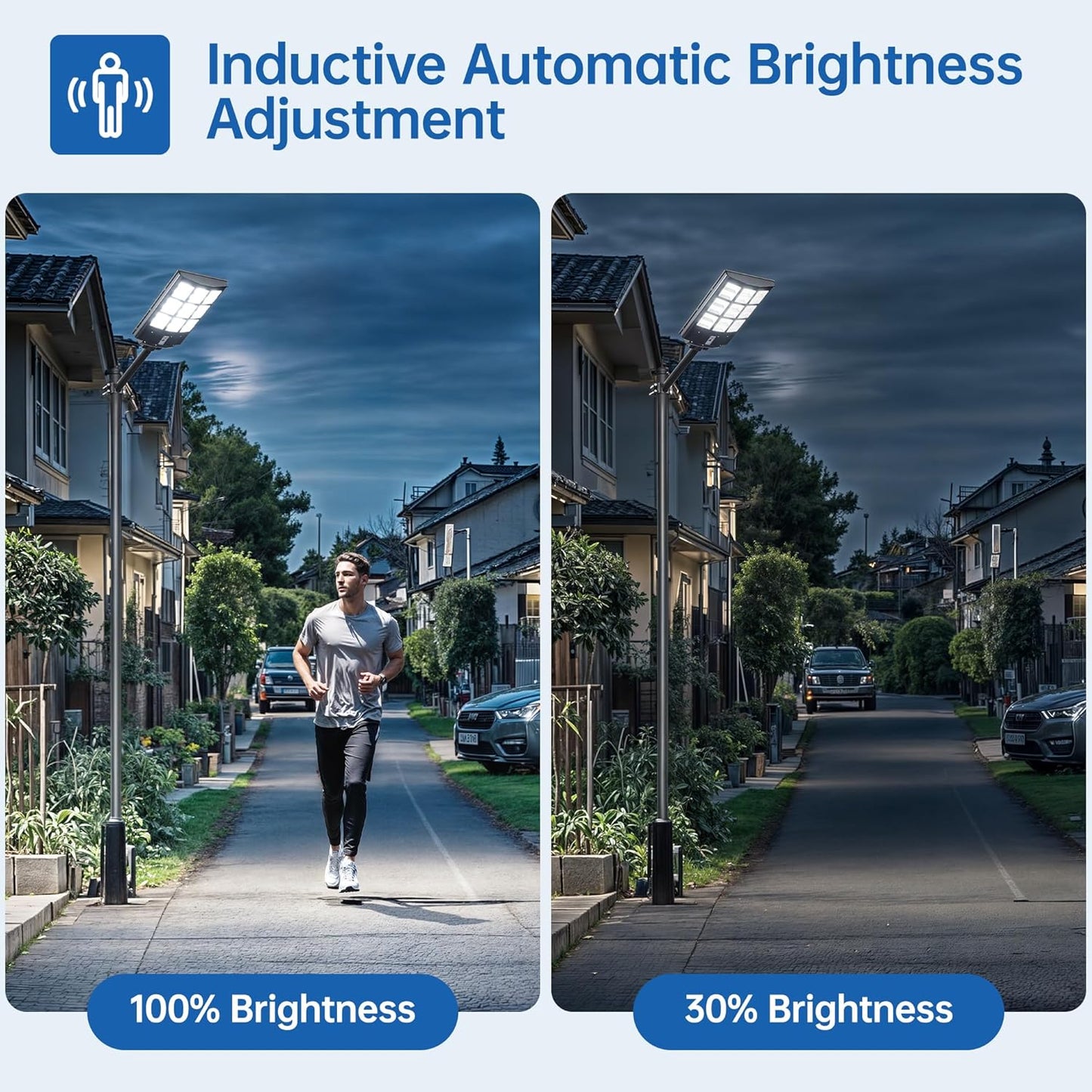 8000W Solar Street Lights Outdoor – 7000K LED Solar Lights Waterproof Dusk to Dawn with Motion Sensor & Remote, Commercial Solar Powered Parking Lot Lights for Yard, Garage, Outside (2 Pack)