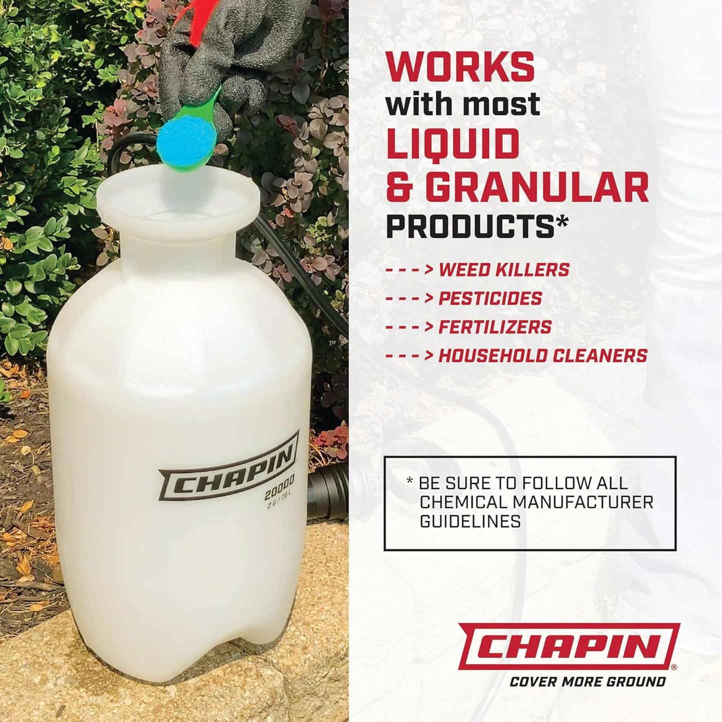 Chapin 20024: Value Pack, 2-Pack, 2-Gallon SureSpray Lawn and Garden Poly Tank Sprayer with Anti-Clog Filter for Yard, Lawn, Weeds, and Plants, Translucent White