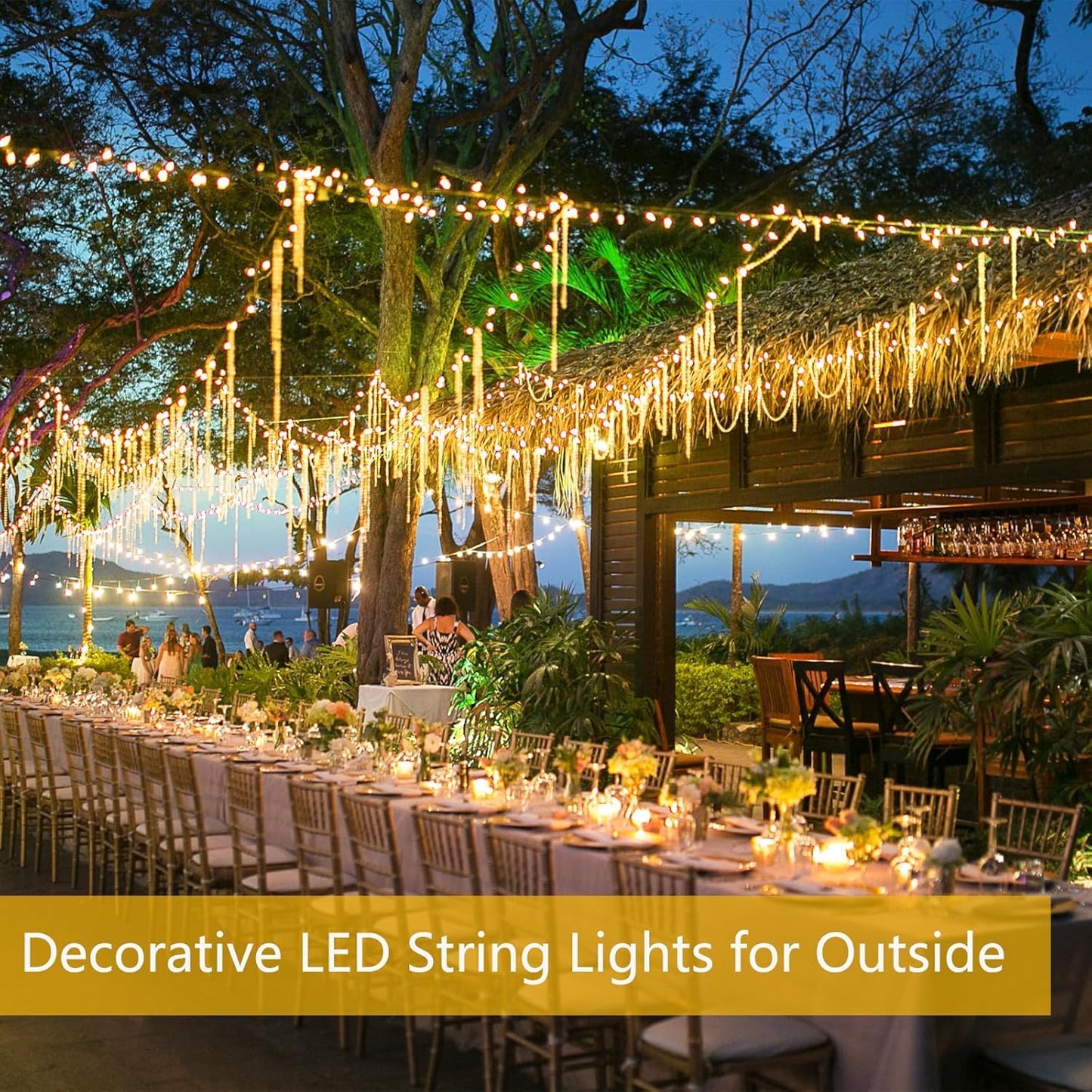 2-Pack Solar String Lights for Outside, Total 200LED Solar Fairy Lights Waterproof, Outdoor Twinkle Light Copper Wire 8 Modes Fairy Light for Xmas Tree Party Wedding Decor (Warm White)