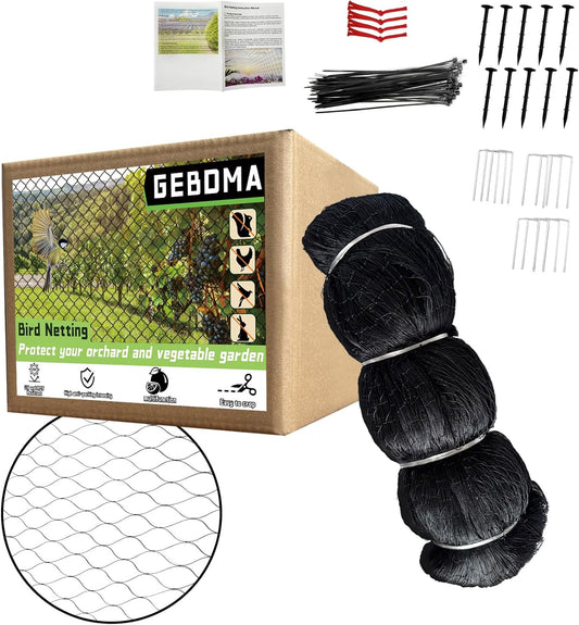Bird Netting for Garden Heavy Duty Nylon Mesh Garden Netting for Garden Protection Bird Fence Plant Netting Protection Against Birds, Deer, Squirrels and Other Animals (12x100FT)