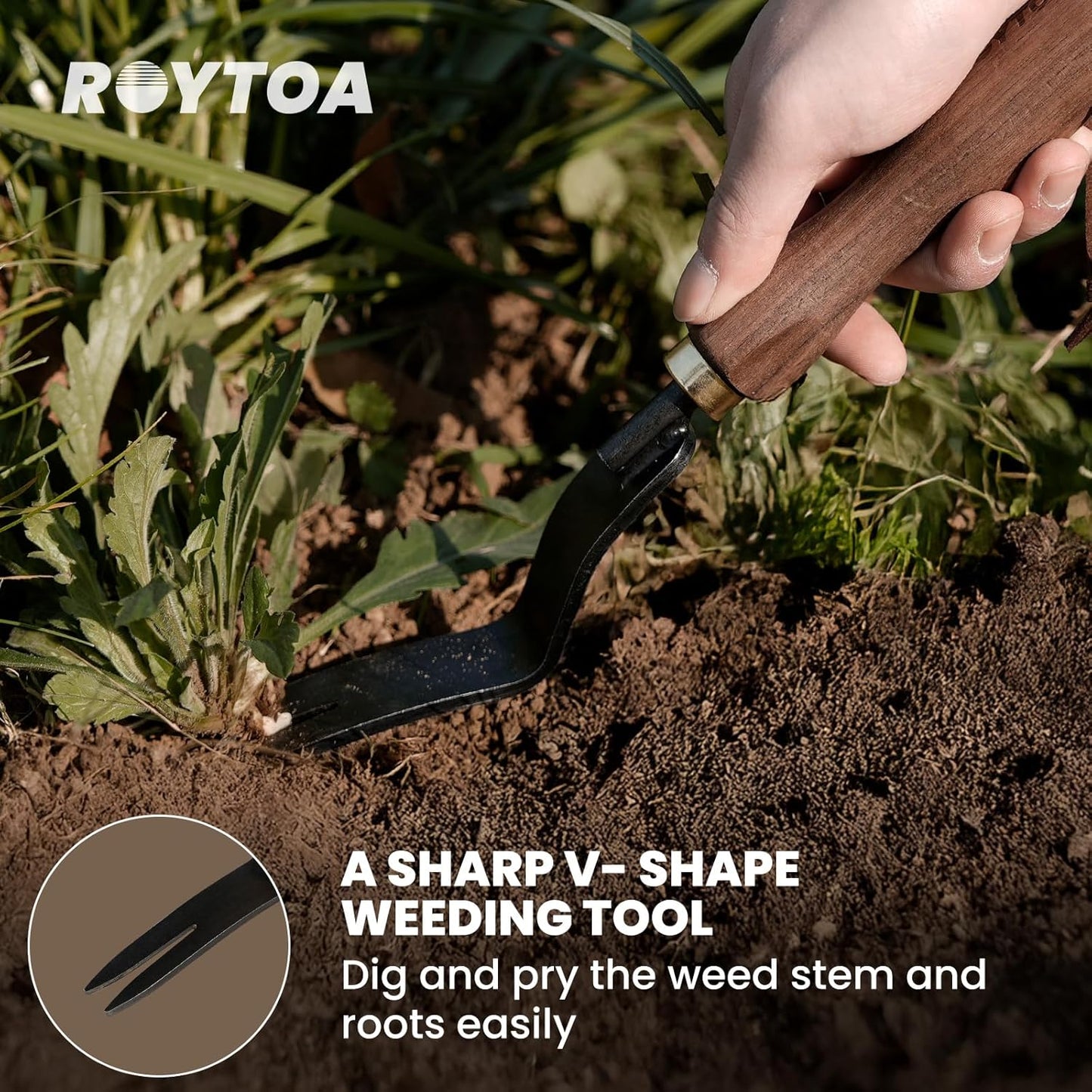 Gardening Tools Weed Puller Tool,Heavy Duty Weeding Tool with Ergonomic Handle Garden Weed Remover Tool for Planting, Flower and Vegetable Care in Lawn Garden Yard