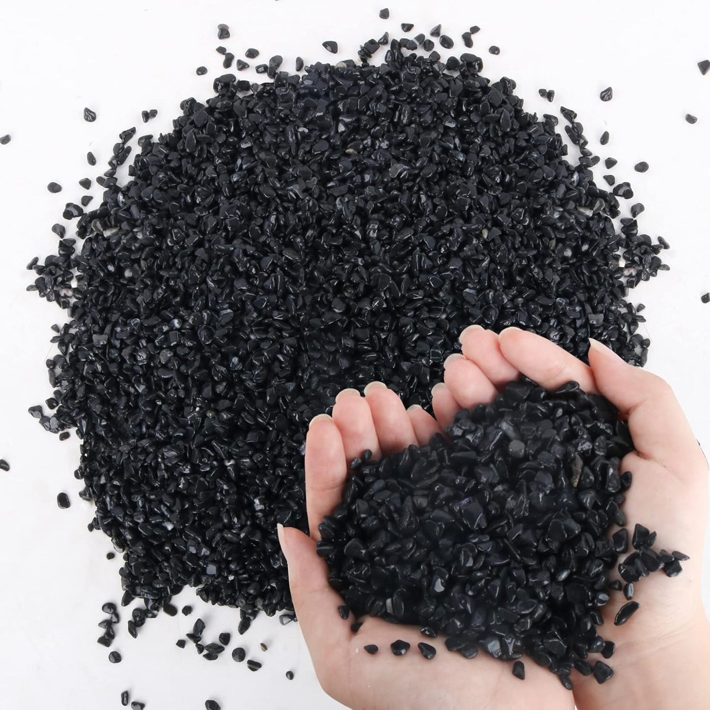 7lb Black Cactus Pea Gravel Rocks,1/4 Inch Pebbles for Indoor Plants, Natural Succulent Rock and River Rocks Decorative for Aquariums, Vases, Outdoor Gardening, Top Dressing for Potted Plants