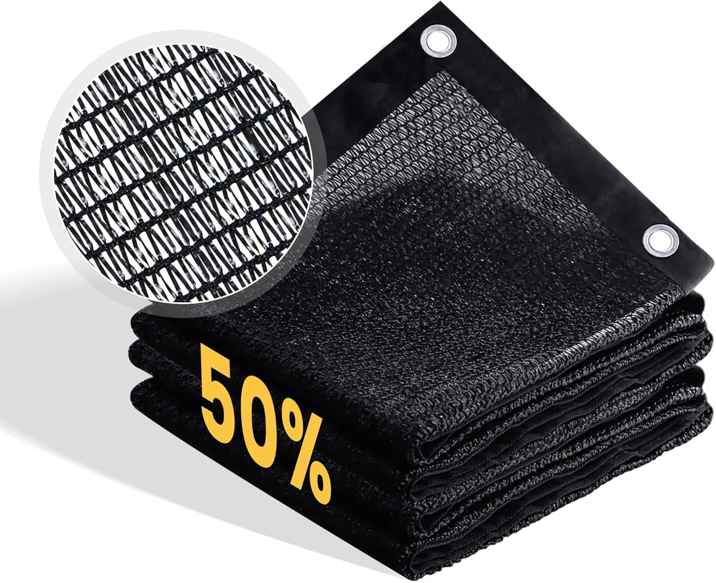 VICLLAX 50% Shade Cloth, 6x16FT Durable Black Mesh Trap with Every 3 FT Grommet, Sun Shade Fabric Netting for for Plants Cover, Greenhouse, Chicken Coop, Barn Kennel, Garden Patio