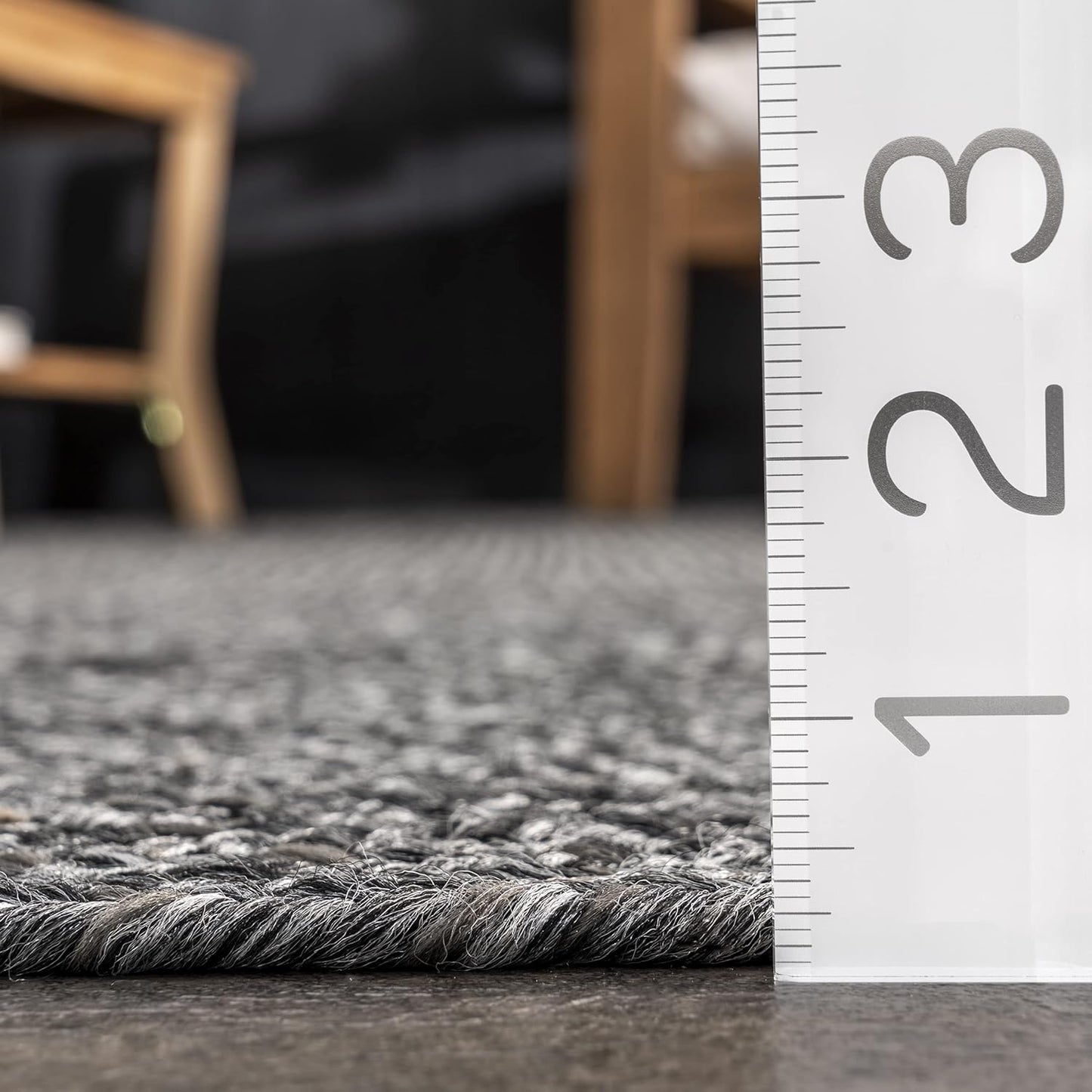nuLOOM 2' x 10' Solid Hand Braided Indoor/Outdoor Area Rug, Pet-Friendly, High Traffic, Weather Resistant, for Patio, Balcony, Bedroom, Living, Dining Room, Wynn Charcoal