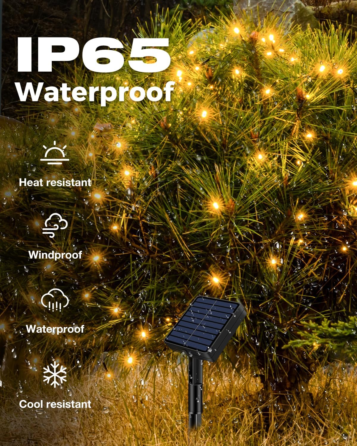 3 Pack Solar Fairy Lights for Outside Waterproof, Total 147FT 450 LED Solar String Lights Outdoor 8 Modes Solar Twinkle Lights for Garden Yard Christmas Tree Wedding Party Decor, Warm White
