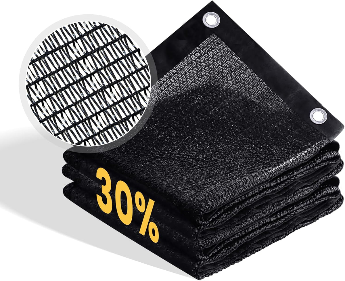 VICLLAX 30% Shade Cloth, 13x21FT Durable Black Mesh Trap with Every 3 FT Grommet, Sun Shade Fabric Netting for for Plants Cover, Greenhouse, Chicken Coop, Barn Kennel, Garden Patio