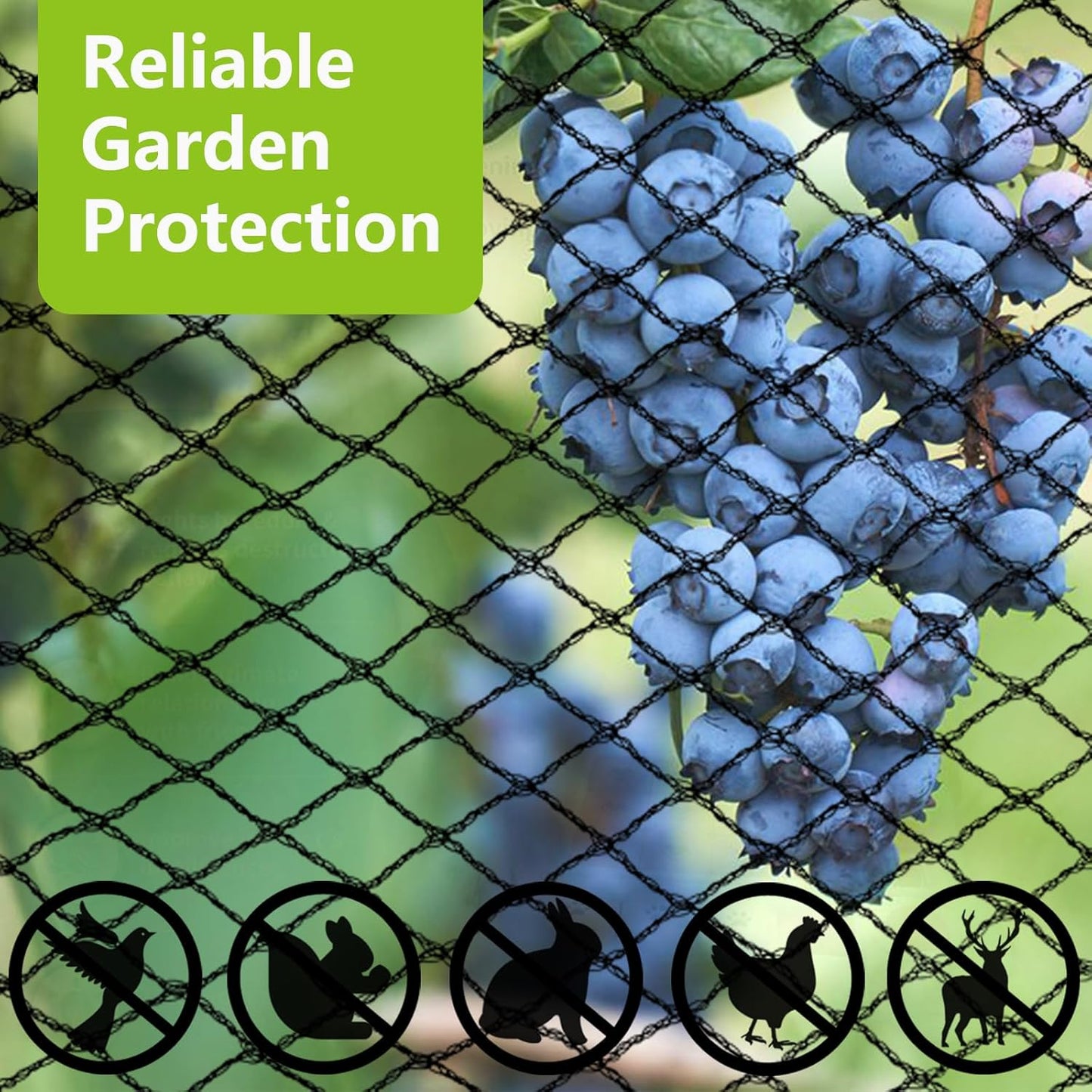 POYEE 30 x 30 FT Bird Netting for Garden Woven Mesh Garden Netting for Plants, Vegetable, Fruit Trees, Blueberry Bushes, Strawberries Against Birds, Deer, Squirrels and Other Animals