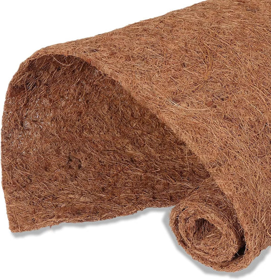 MIOHNAN Natural Coco Coir Fiber Liner Roll Sheet, Coconut Fiber Pad, Coconut Husk Liners Mat for Planters Baskets, DIY Moss Pole - 16x48 inch
