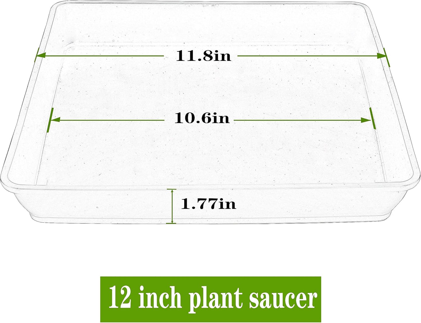 Square Plant Saucer 12 Inch 2 Pack, Durable Plastic Plant Trays Plant Pot Saucers, Square Planters for Indoors and Outdoors Plants, Garden Large Plant Saucers for Pots Black.