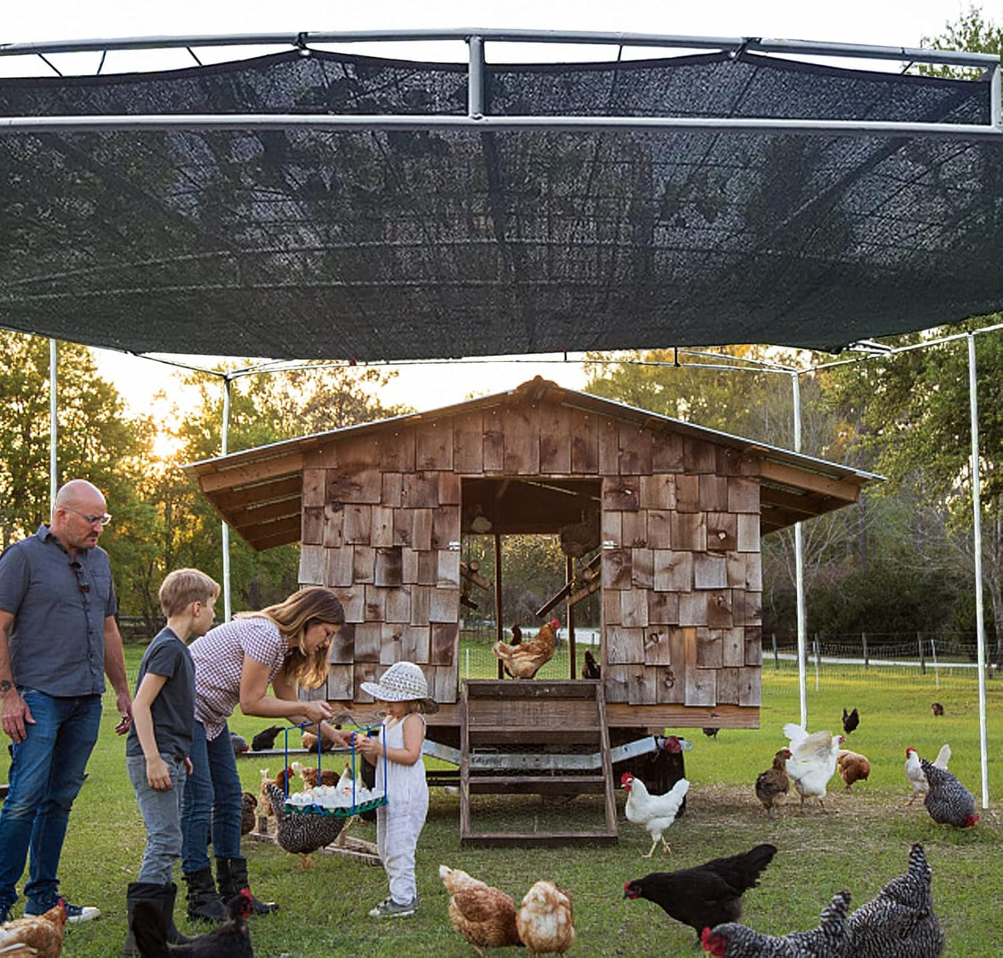 QLOFEI 18x20 FT Shade Cloth for Garden, 80% Sunblock Shade Neting Cover with Grommets, UV Protection Screens for Patio Plants Greenhouse, Mesh Tarp for Kennel Chicken Coop Pergola Outdoor