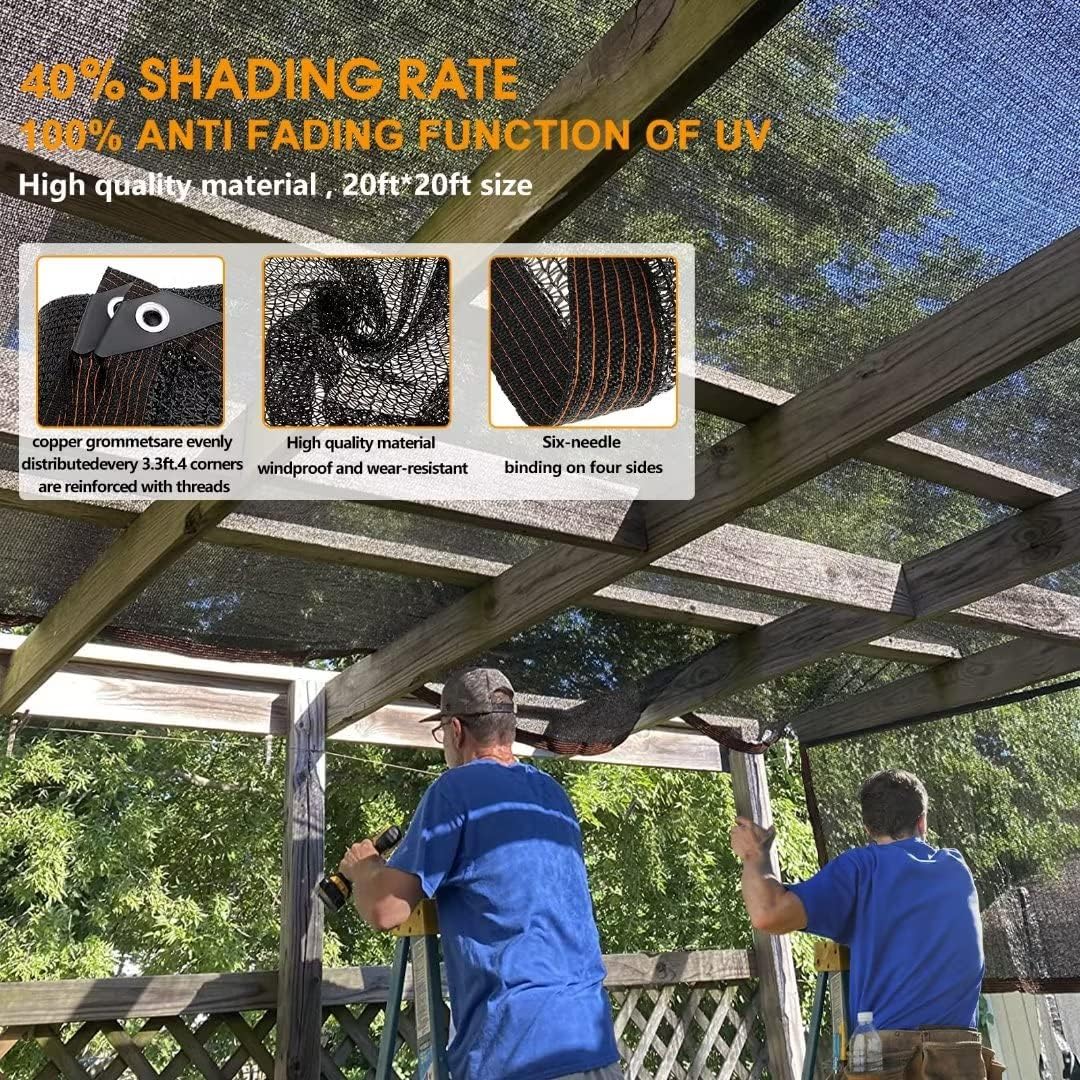 Shade Cloth for Plants Greenhouse, 40-50% Sunblock Shade Sails -for Outdoor Garden Pergola Patio Lawn Plant Pool Sun Protection Cloths for Kennel Chicken Coop Easier to Hang Net Cover