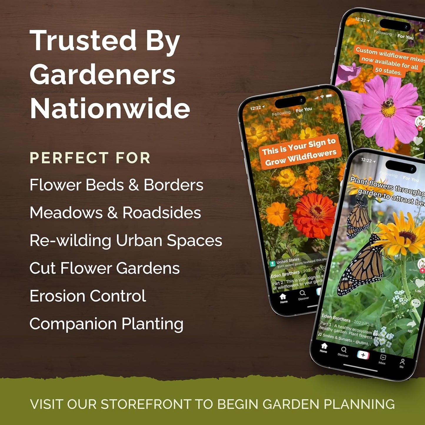 Eden Brothers Deer Resistant Wildflower Mixed Seeds for Planting, 10 lb, 4,800,000+ Seeds with Foxglove, Forget Me Not | Attracts Pollinators, Plant in Spring or Fall, Zones 3, 4, 5, 6, 7, 8, 9, 10