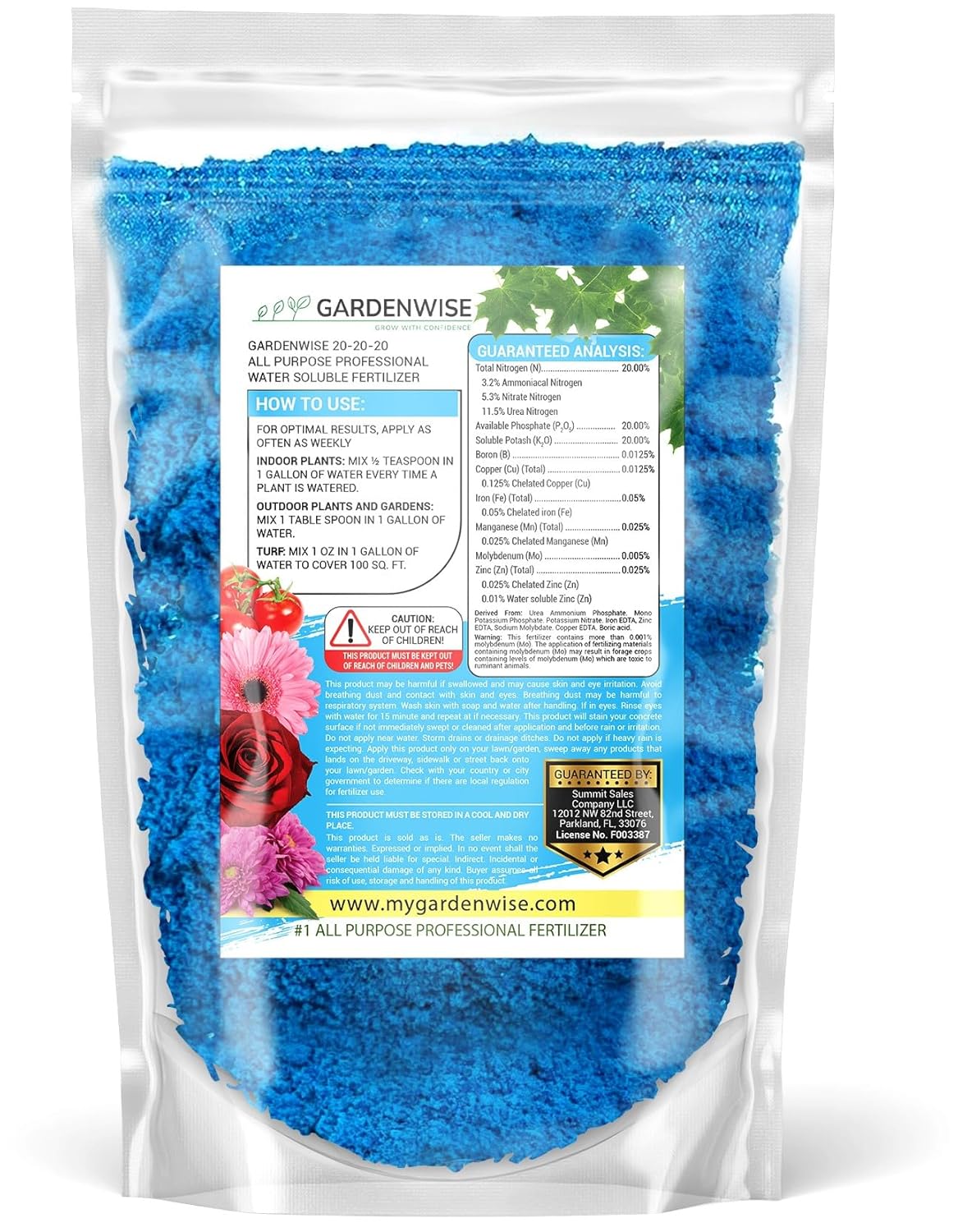 20-20-20 Water-Soluble Fertilizer – Powder for Liquid Plant Food for Indoor & Outdoor Plants, Orchids, Vegetables, Lawns, Flowers – 20 20 20 Fertilizer (10 QUARTS)