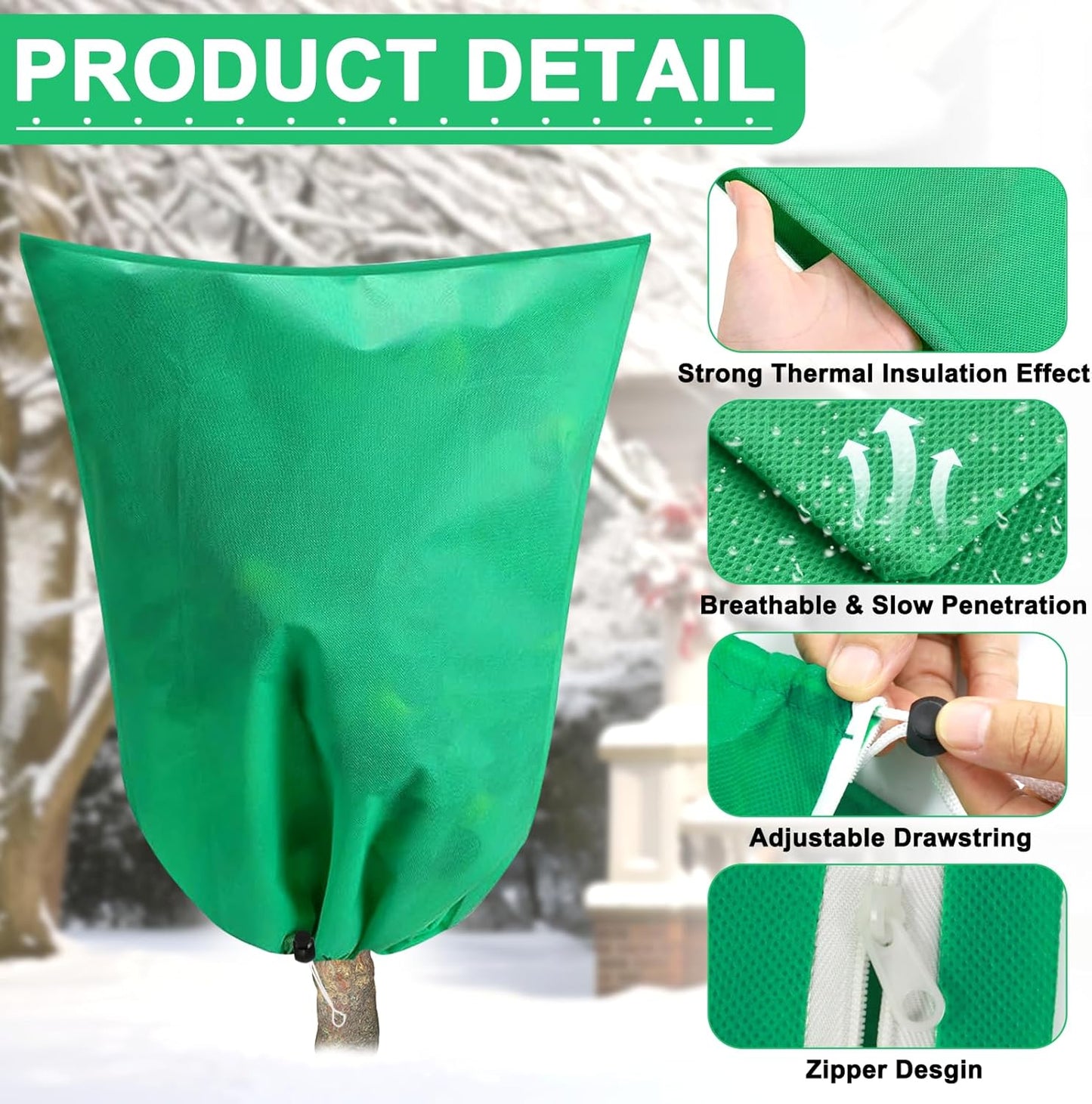 DQS 2 Pack Plant Covers Freeze Protection, 70.8" x82.6" Winter Frost Protection Blankets Frost Cloth,Suitable for Outdoor Winter Frost, Cold Weather, shrubs, Trees, Jackets, and coverings