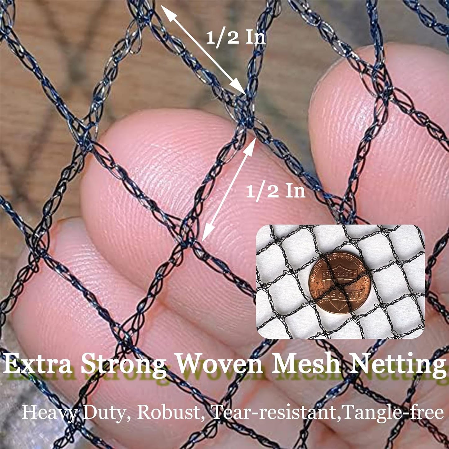 Meanchen Bird Netting for Garden 25x50 Ft, 1" Mesh Garden Netting,Heavy Duty Deer Netting,Protect Vegetable Plants and Fruit Trees,Garden Mesh Fence for Blueberry Bushes.