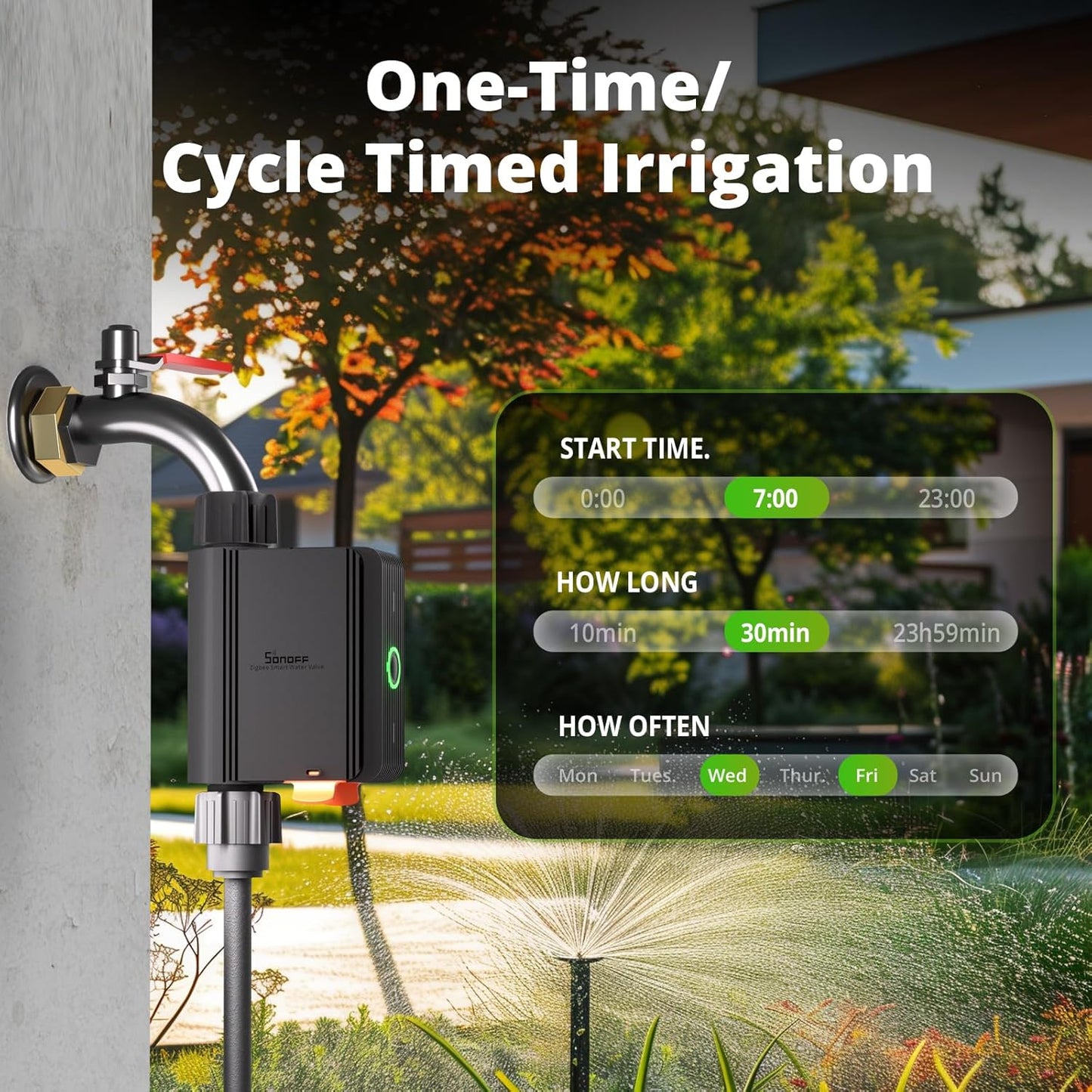 SONOFF Zigbee Sprinkler Timer, Gateway Required, Smart Controller Voice Control with Alexa and Google Home, Automate Irrigation for Garden, Lawn, Pool, Outdoor Watering, SWV-NH, Black 2 Pack