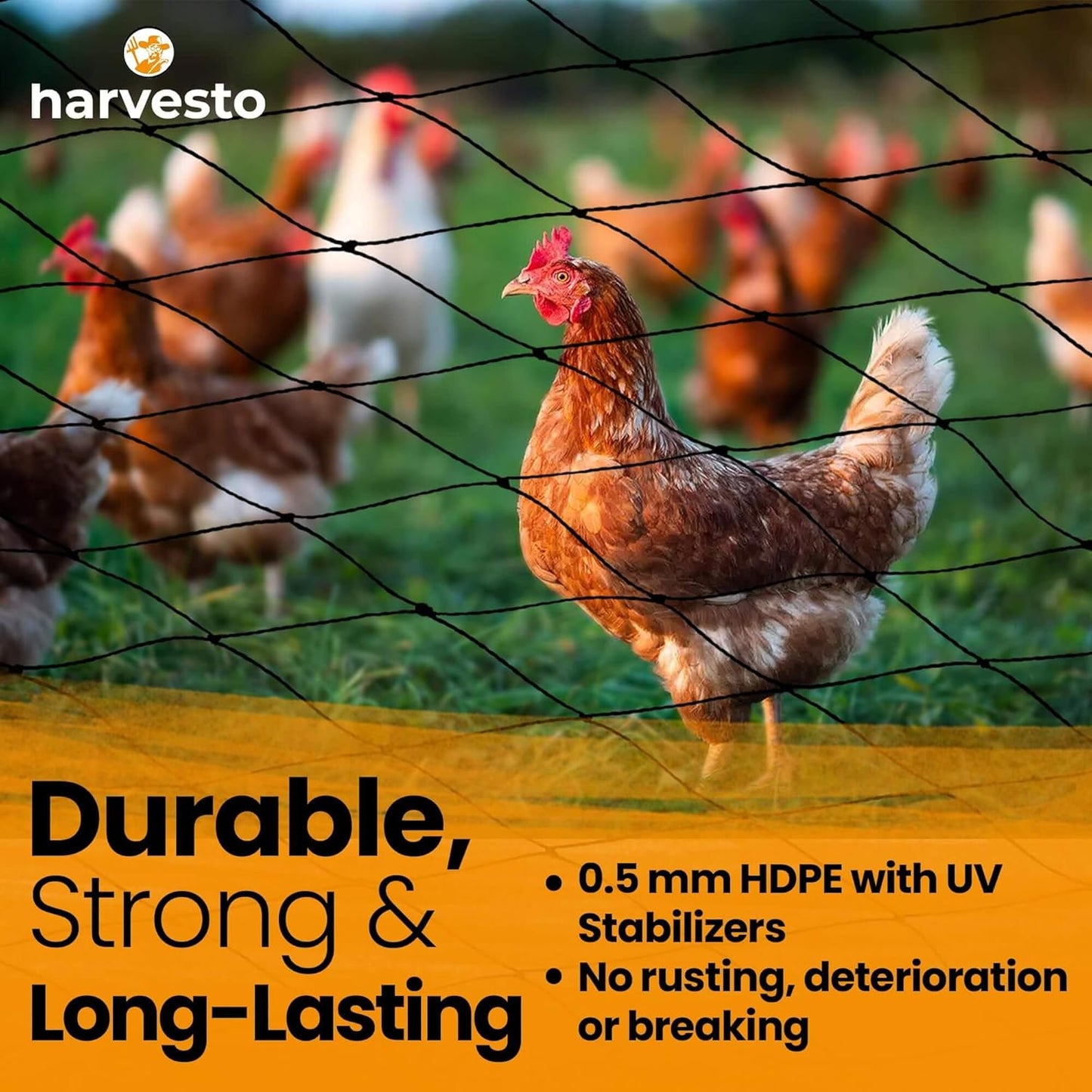 Heavy Duty Bird Netting for Chicken Coops & Runs | Tree & Garden Netting Mesh 1-1/2" | Keep Hawks, Birds & Predators Away | Bird Netting for Blueberry Bushes, Vegetables & Fruit (100' x 100')