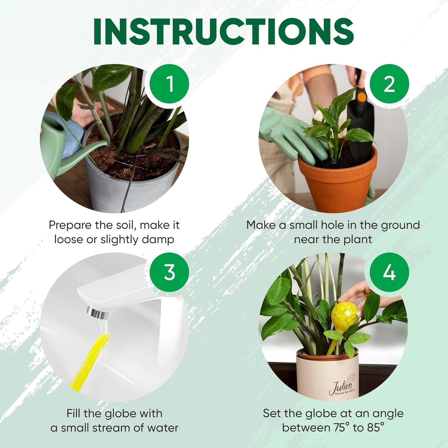 Plant Watering Globes Set of 6 – Large Glass Bulbs (up to 7 Days of Watering) for Indoor & Outdoor Plants – Multicolor - Self-Watering