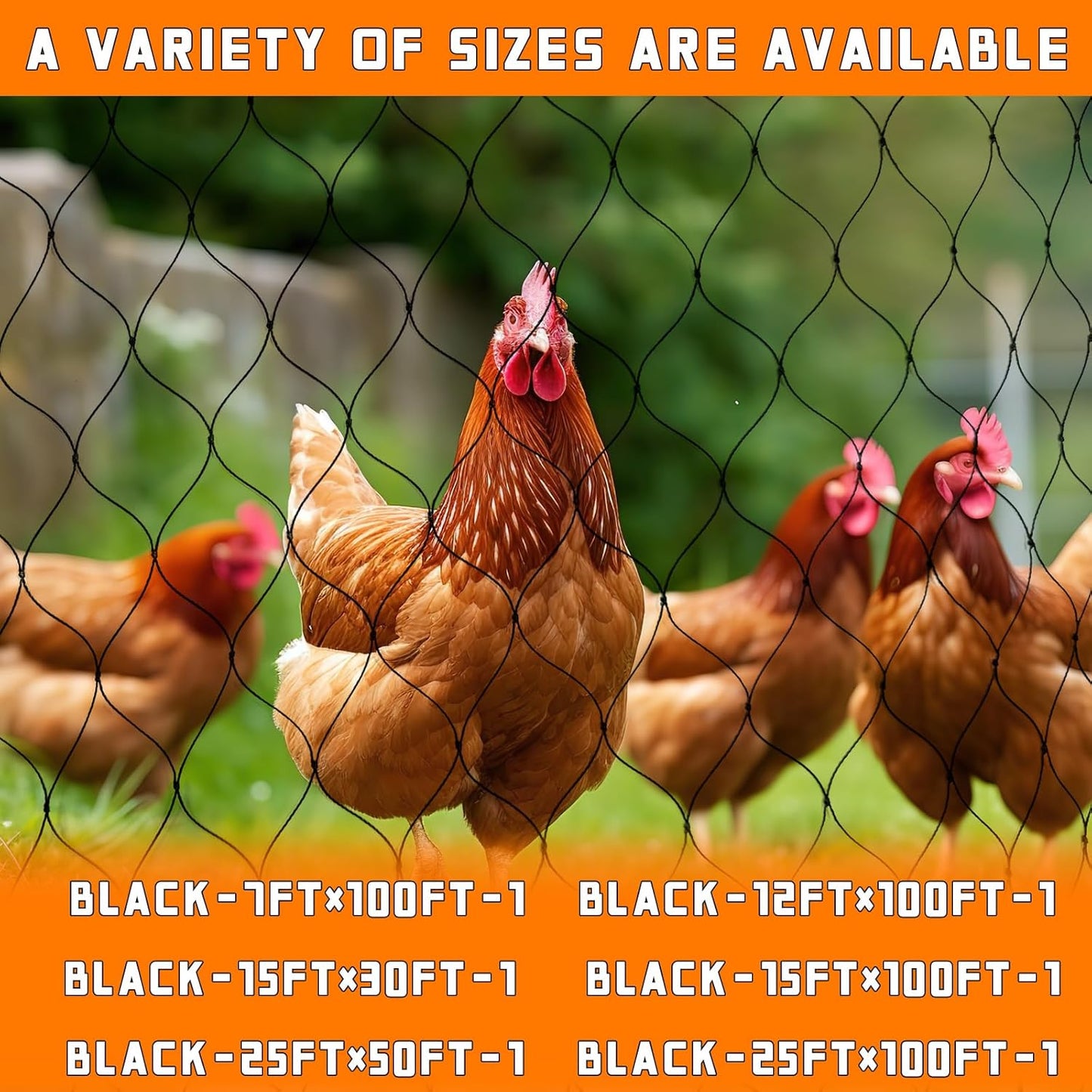 Bird Netting for Garden Heavy Duty Nylon Mesh Garden Netting for Garden Protection Bird Fence Plant Netting Protection Against Birds, Deer, Squirrels and Other Animals (25x100FT)
