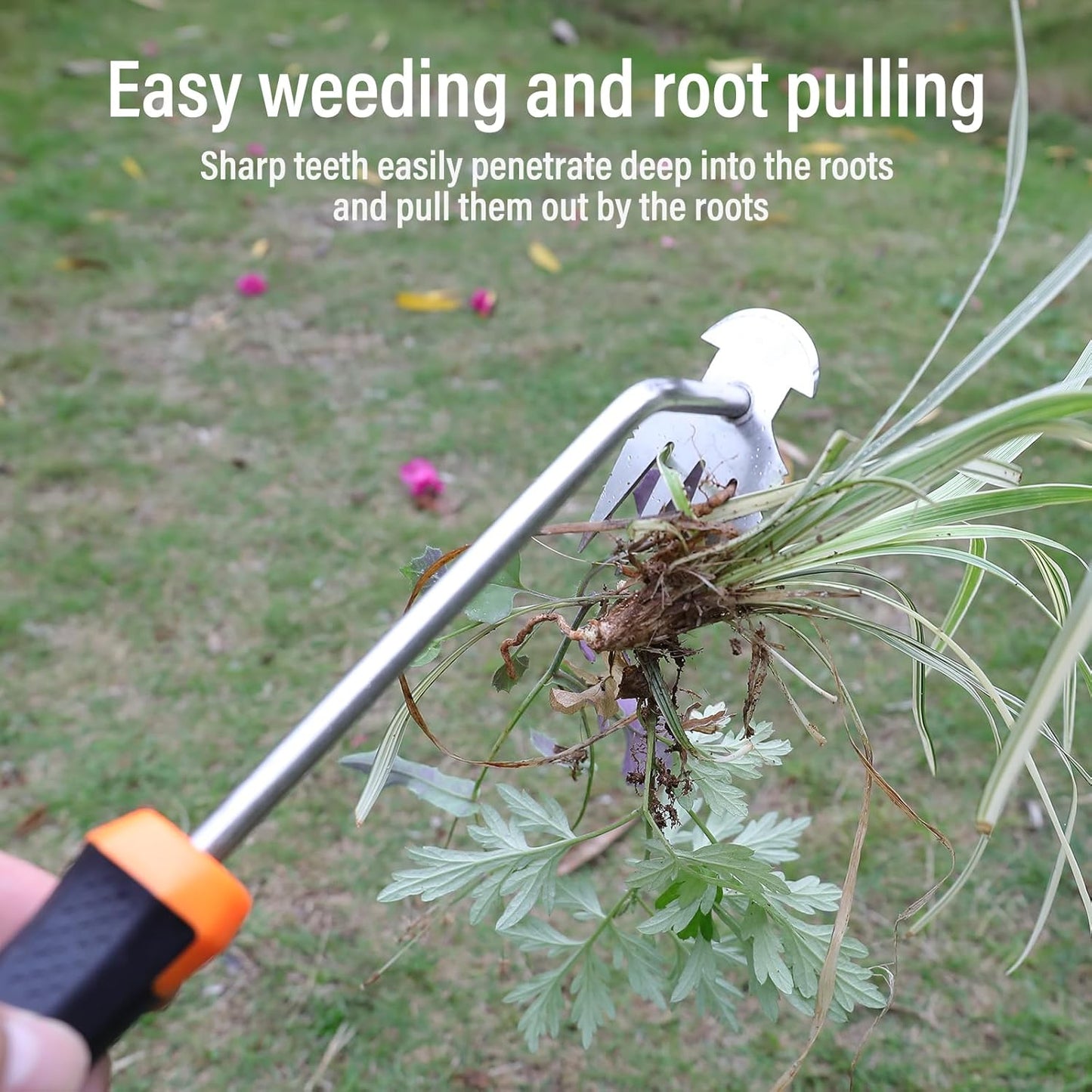 Weed Puller Tool,Portable Garden Weeder Tool,2024 New Gardening Weeding Tools,for Hand Weeder Puller for Vegetable Gardening Backyard Farm Planting & Uprooting Weeding Tool (Rubber Handle)