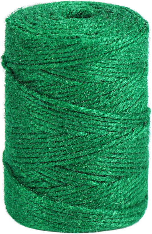Tenn Well Jute Garden Twine, 328 Feet 3mm Heavy Duty Tomato Twine, Green Plant Ties for Gardening, Climbing Plants, Vegetables, Crafting
