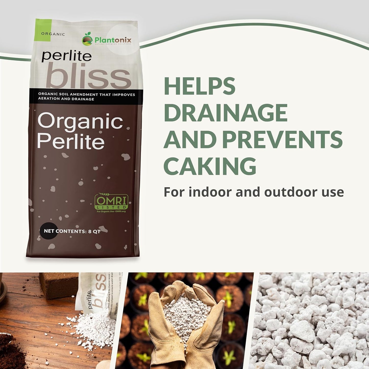 Perlite Bliss (24 Qts) - Organic Perlite for Plants - Coarse Perlite Bulk Soil Amendment - Chunky Perlite for Plants, Potting Soil, Garden Soil, & Coco Coir - Horticultural Perlite for Gardening
