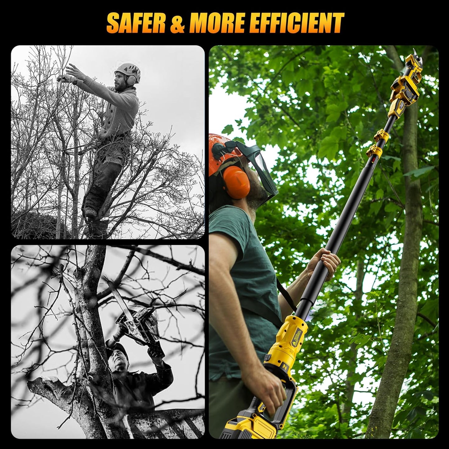 2-IN-1 Electric Pole Pruning Shears Cordless Compatibility with DW 20V MAX Battery, 1.6" Cutting Diameter Pruner, 14.8 FT MAX Extension Pole Saws for Tree Trimming(NO Battery) (Pruning Shears-1)