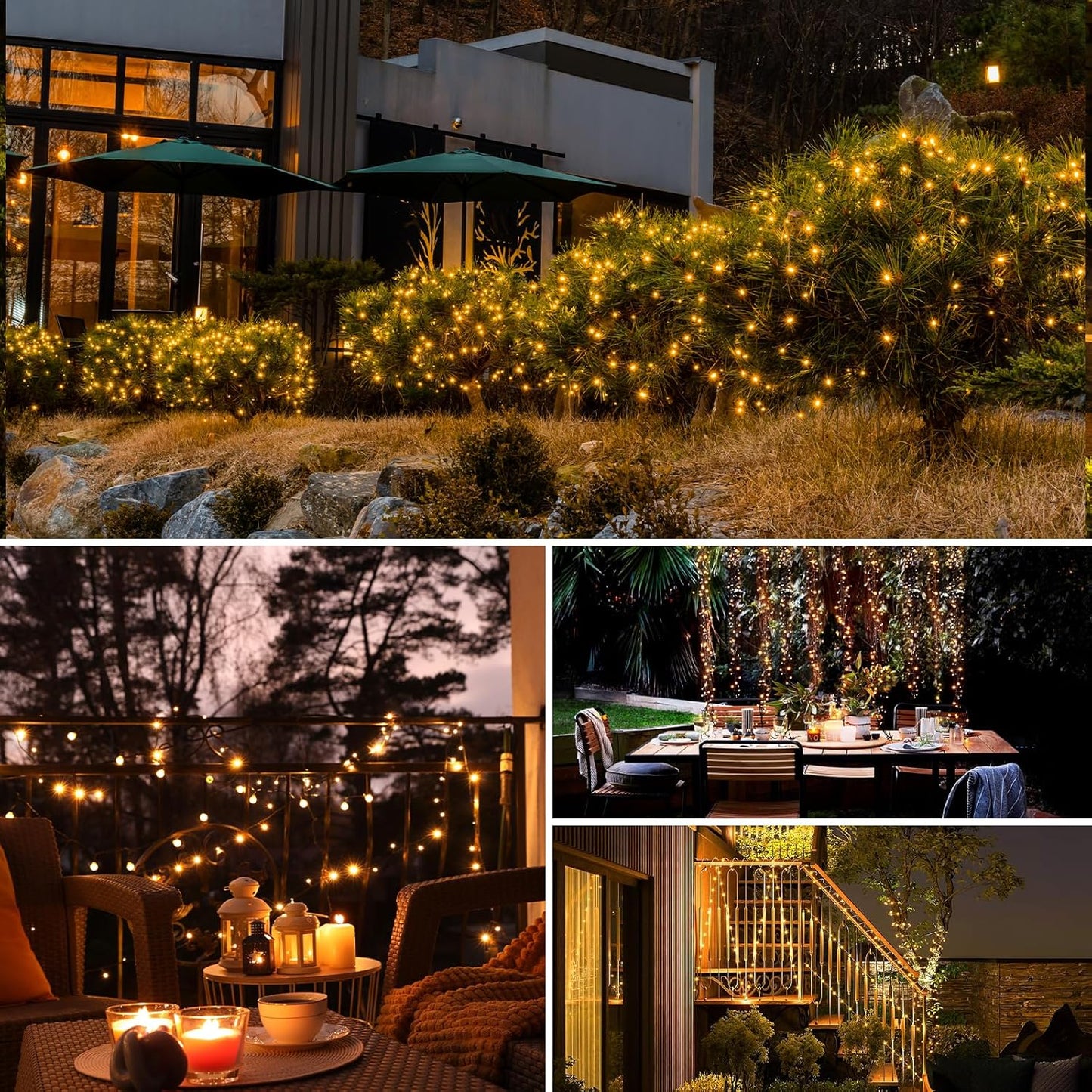 12 Pack Solar String Lights Outdoor, Total 960LED 396FT Solar Fairy Twinkle Lights Outdoor Waterproof 8 Modes Copper Wire Solar Lights for Outside Garden Patio Tree Christmas Wedding Party Decor