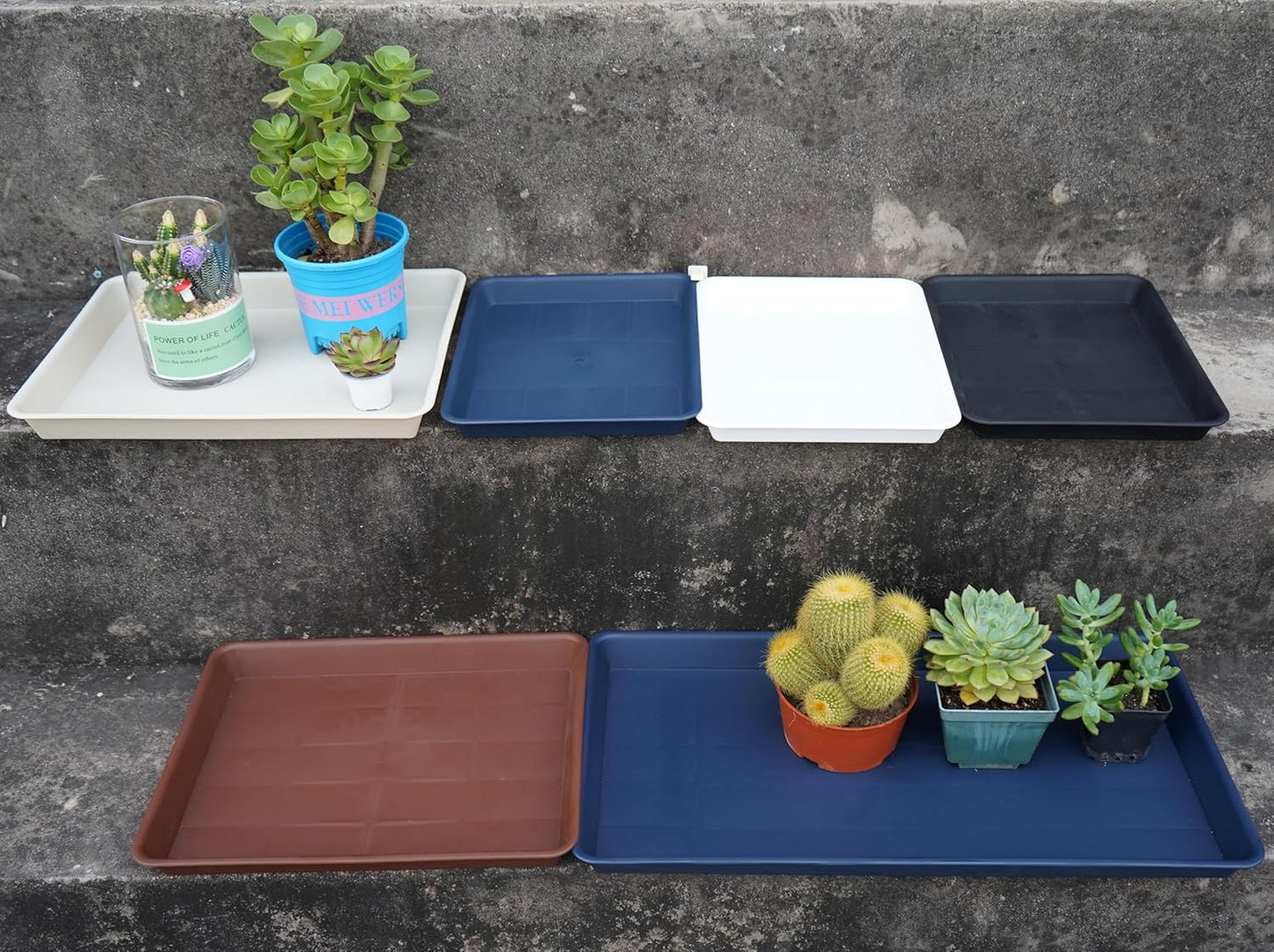 Plant Saucer Growing Tray, Seed Starter Tray Rectangular, Heavy Sturdy Plastic Plant Saucers Drainage Trays, Plant Drip Trays for Pots, Seed Starter Growing Tray (11 x 9 inch, 1 Pack)