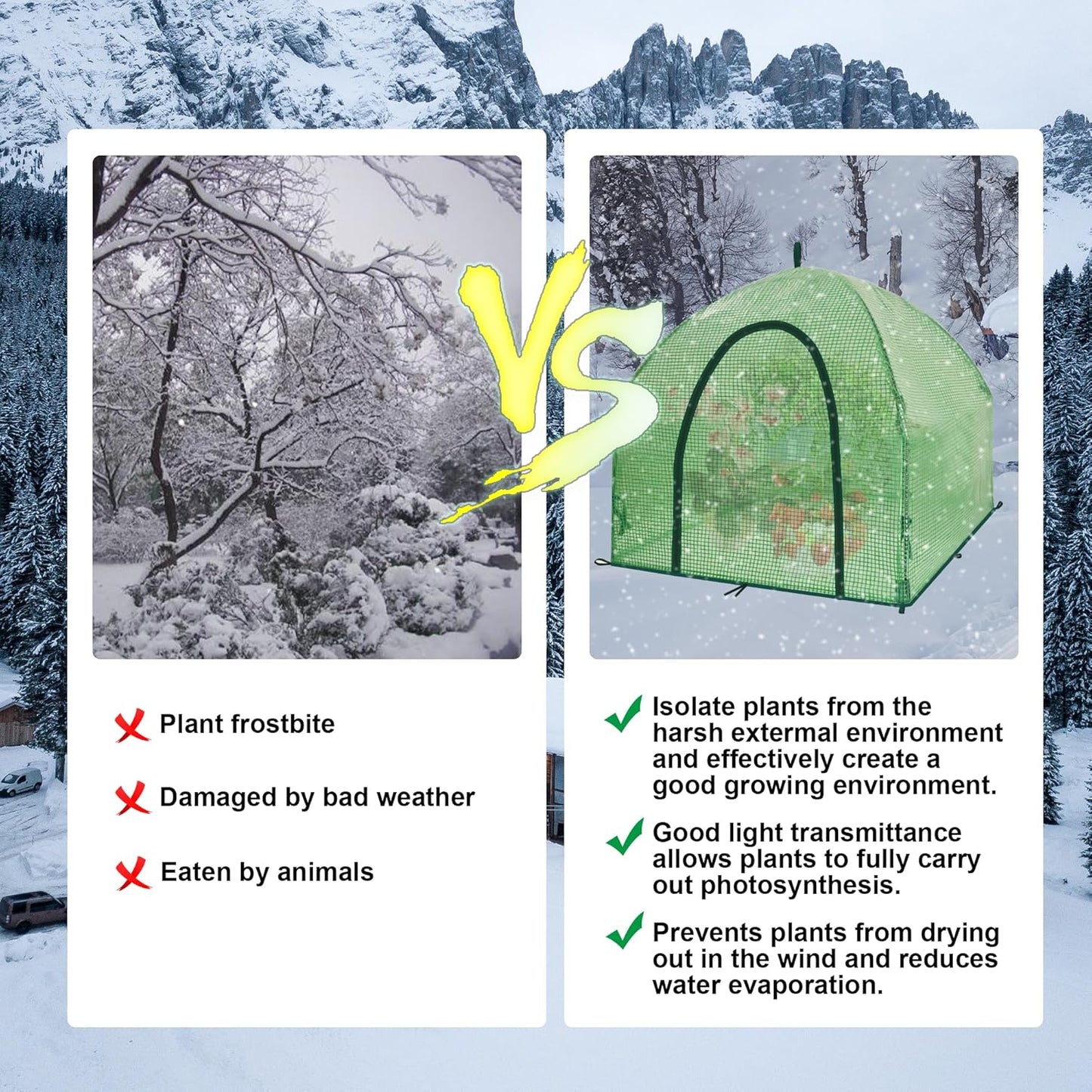 36″*36″*35.5″ Winter Plant Warm Covers - Raised Bed Cover, Garden Row Accelerator, Warm Tent Freeze Protection Humidity Domes for Germination, Seedling Propagation Protecting Plants from Animals 2 PCS