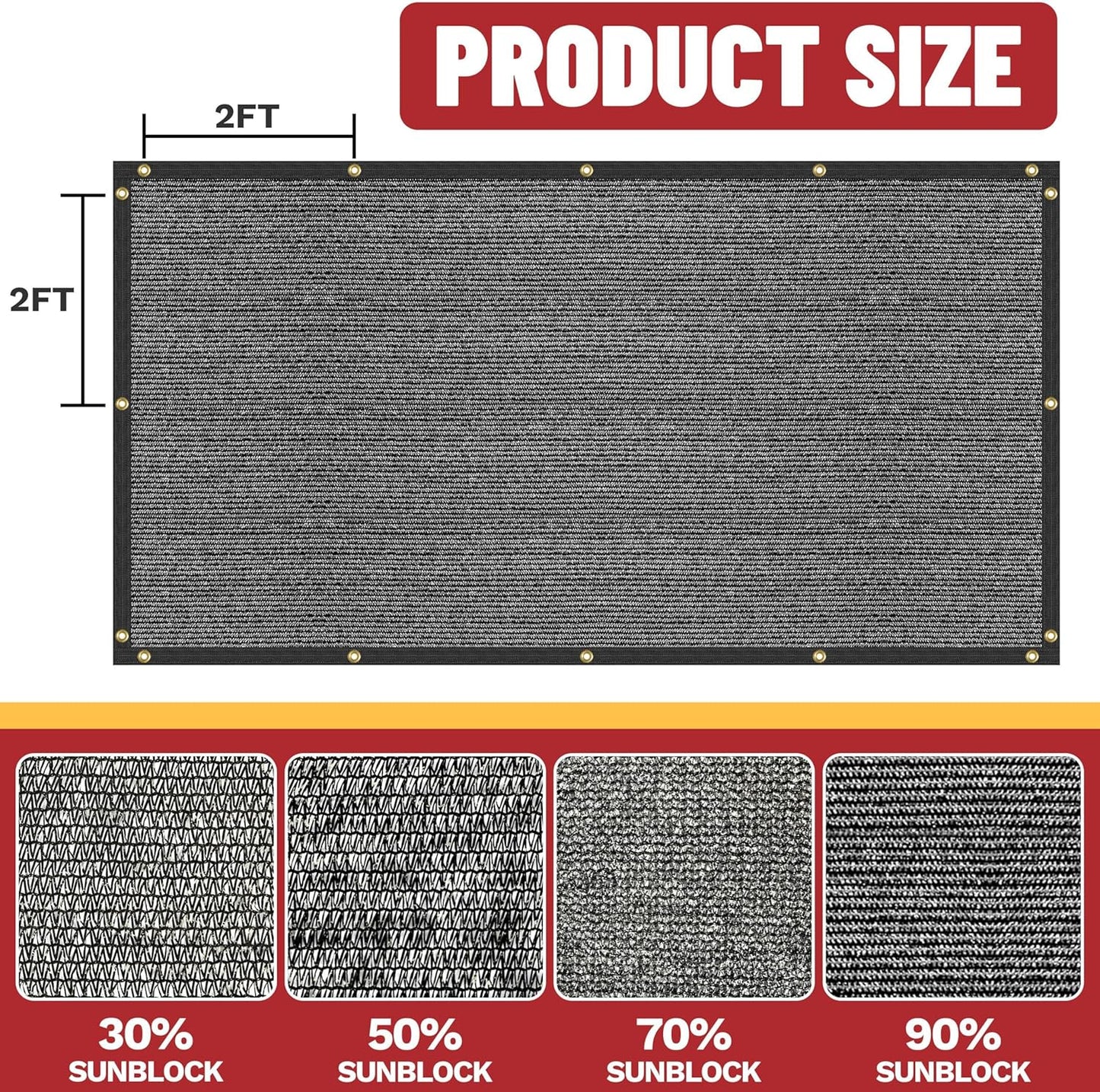 ShadeMart 50% Shade Cloth for Patio, Black 20FT x 30FT Shade Cover with Upgrade Grommets and Zip Ties, Mesh Sunblock for Plant, Vegetables, Chicken, Dog, Greenhouse, Pergola (We Make Custom Size)